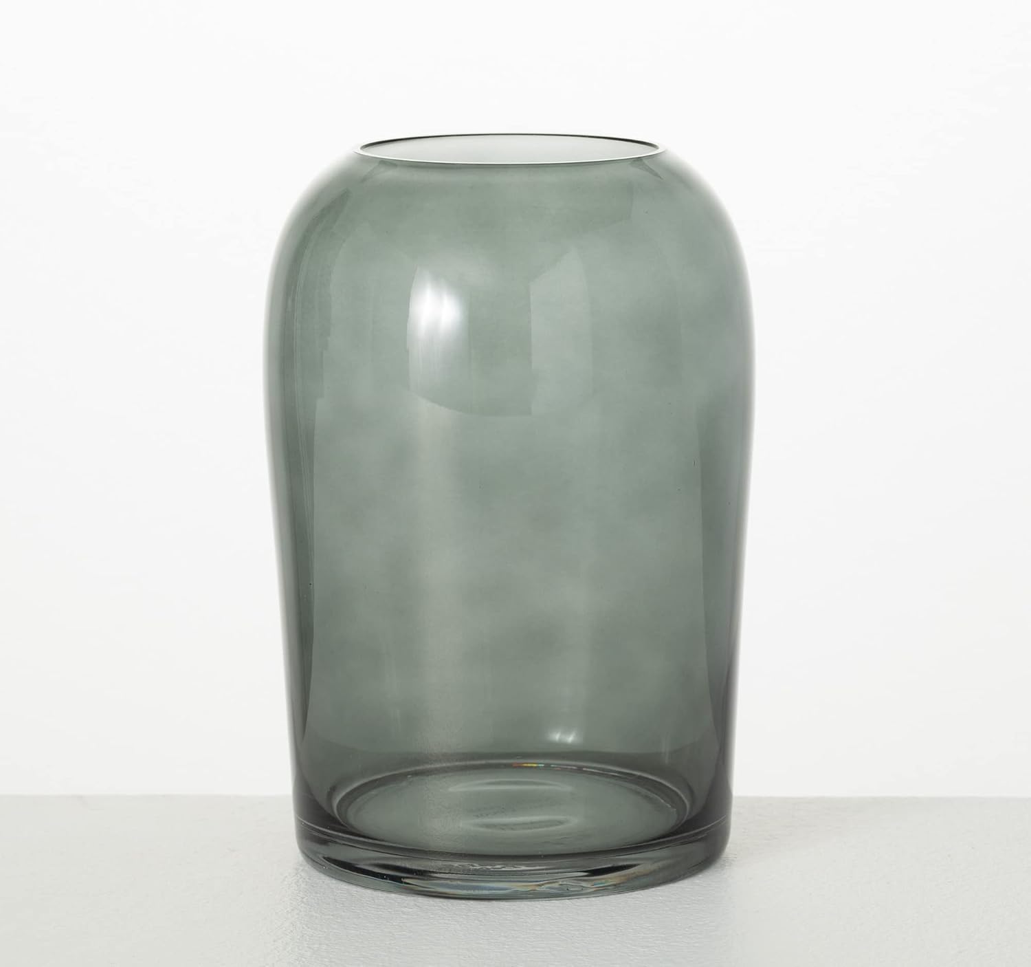 Smoked Glass Vase, Flower Vase for Modern Home Decor, Minimalist Vase for Shelf and Table, Vases for Centerpieces, Living Room, Bedroom, Kitchen, and Office Decor (G8449) Image 2