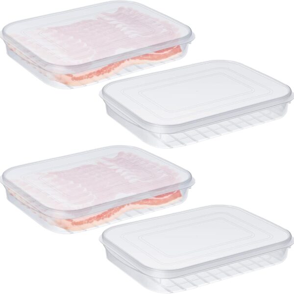 Refrigerator Storage Box, Plastic Cooked Food Storage Container with Lid, Suitable for Refrigerator Food Storage