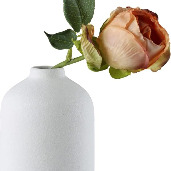 White Ceramic Vases Simple Vase for Flowers Plants, Modern Vase, Flowers Vases for Home Decor, Small vases for Flowers, Living Room Decor and Various Festive Vases As Gifts for Others (White)