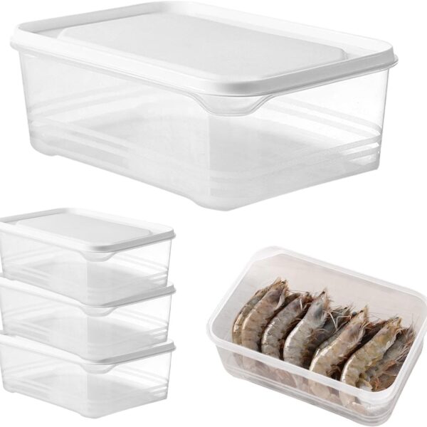 Plastic Refrigerator Storage Box, Durable and Stackable, with Lid, Suitable for Refrigerator Use
