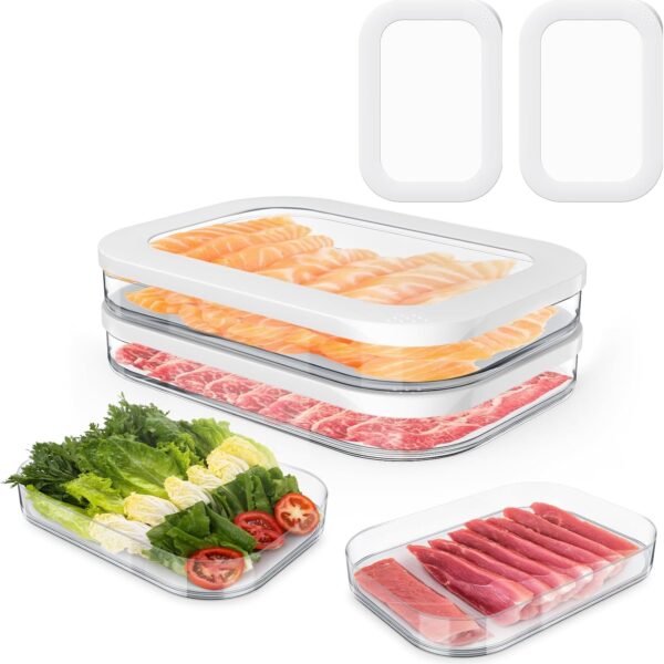 Refrigerator Deli Container, Stackable Food Storage Container, Food Storage Box with Lid